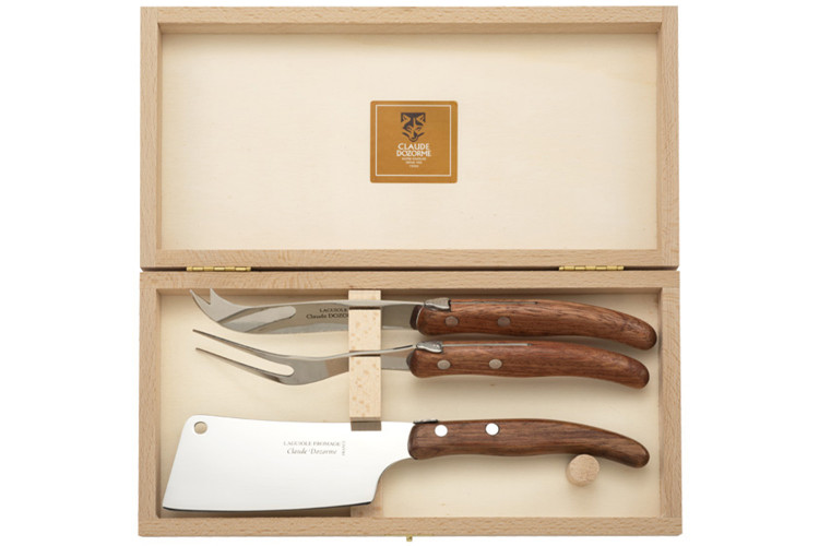 Coffret service &agrave; fromage Laguiole Claude Dozorme 3 pi&egrave;ces