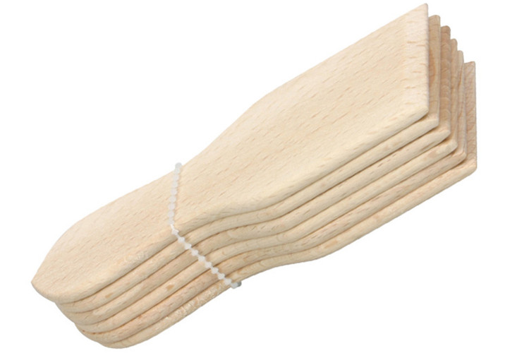 Lot de 6 spatules &agrave; raclette 13,5cm en bois de h&ecirc;tre