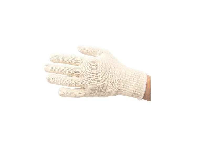 Sous gant coton &eacute;cru tricot&eacute;