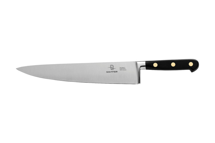 Couteau de tour/chef forg&eacute; Matfer manche en ABS 3 rivets 25cm
