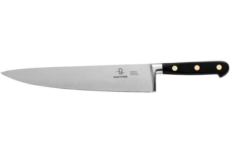 Couteau de tour/chef forg&eacute; Matfer manche en ABS 3 rivets 30cm