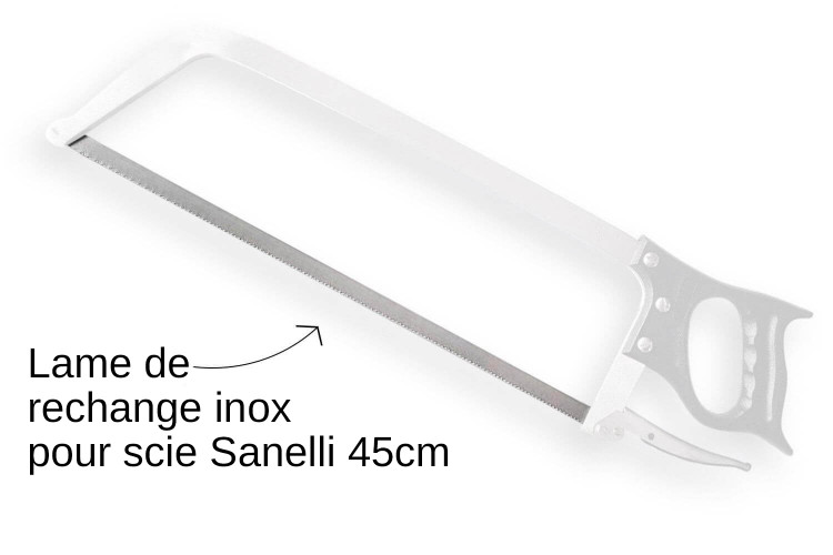 Lame de rechange acier inox pour scie de boucher Sanelli 45cm