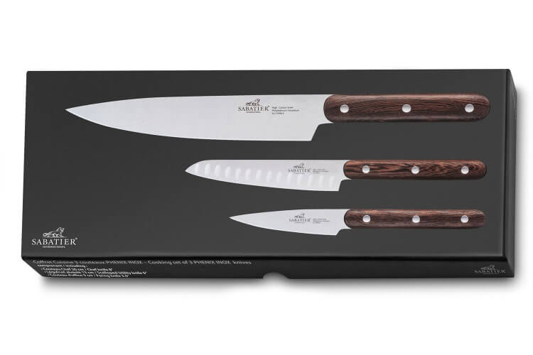 Coffret de 3 couteaux Sabatier International Phenix office + universel + chef