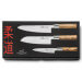 Coffret 3 couteaux Sabatier International Zebrano style japonais : Shotoh + Santoku + Gyuto