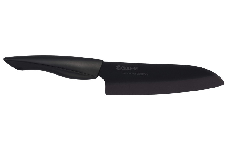 Couteau Santoku Kyocera lame 16 cm en c&eacute;ramique noire
