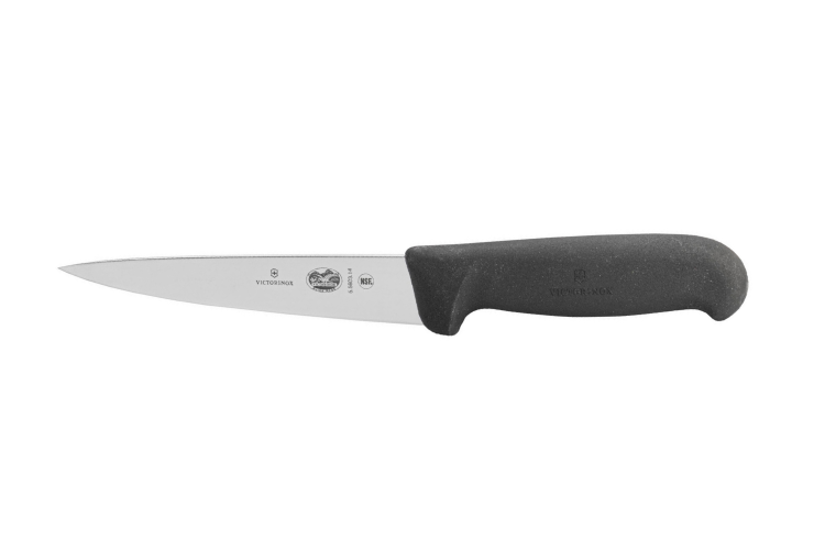 Couteau &agrave; d&eacute;sosser et &agrave; saigner Victorinox 5.5603.14 lame 14cm manche en fibrox noir