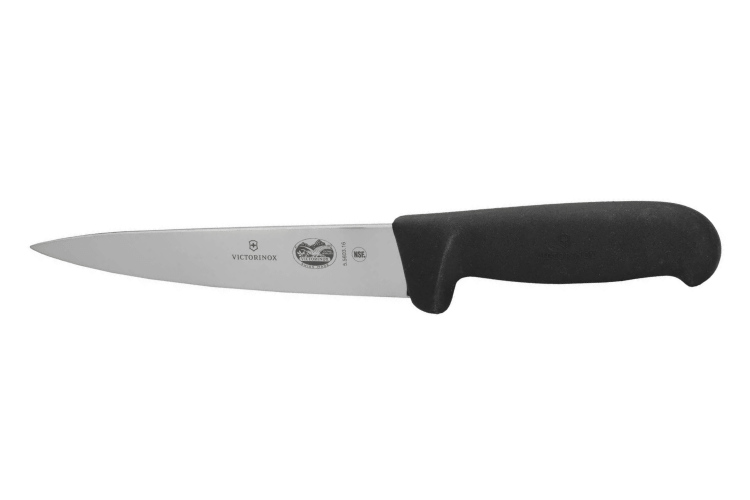 Couteau à désosser et à saigner Victorinox 5.5603.16 lame 16cm manche en fibrox noir