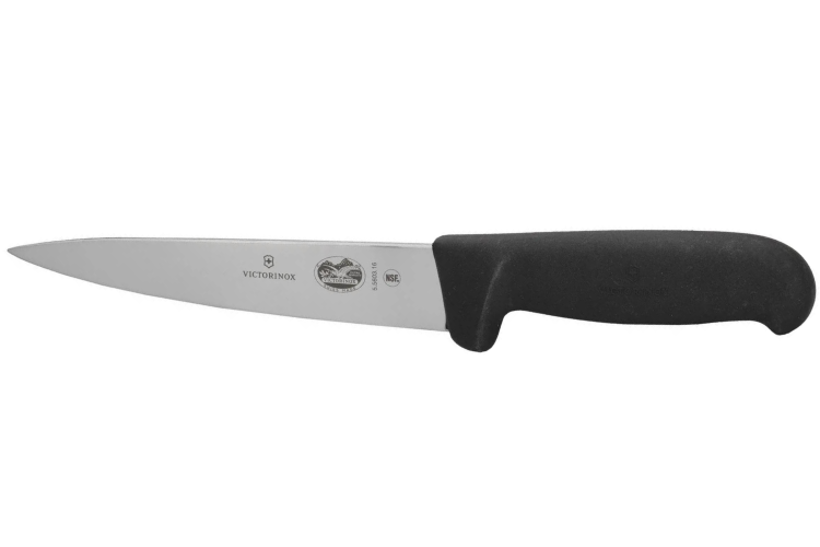 Couteau &agrave; d&eacute;sosser et &agrave; saigner Victorinox 5.5603.20 lame 20cm manche en fibrox noir