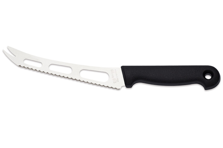 Couteau &agrave; fromage pro Giesser lame 15cm dentel&eacute;e et ajour&eacute;e &agrave; 2 dents