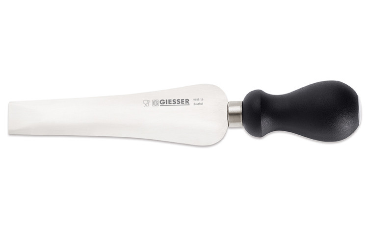 Couteau &agrave; parmesan Giesser lame carr&eacute;e 16cm manche arrondi noir