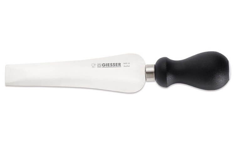 Couteau à parmesan Giesser lame carrée 16cm manche arrondi noir