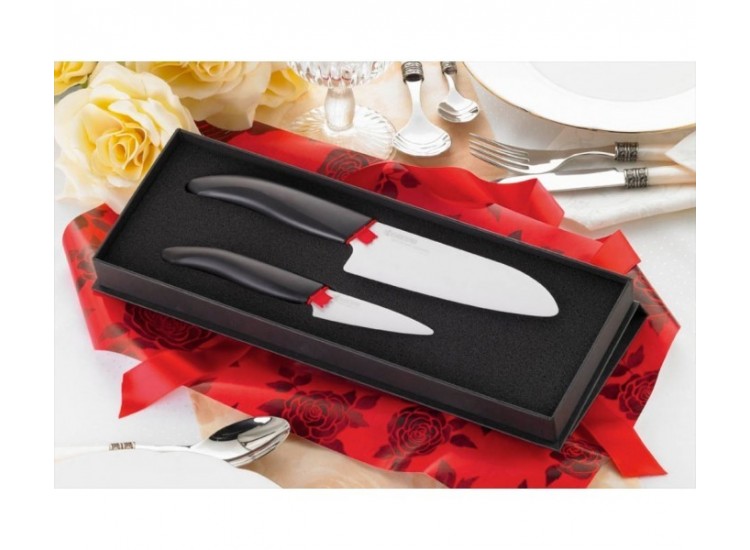 Coffret Cadeau 2 Couteaux c&eacute;ramique lames blanches Kyocera