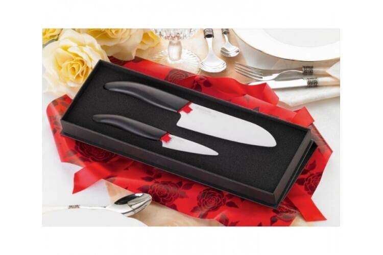 Coffret Cadeau 2 Couteaux céramique lames blanches Kyocera