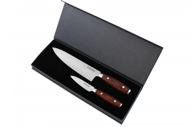 Coffret 2 couteaux Sayuto Pakka X50 Chef + Office