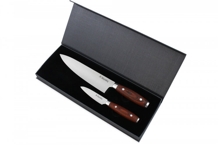 Coffret 2 couteaux Sayuto Pakka X50 Chef + Office