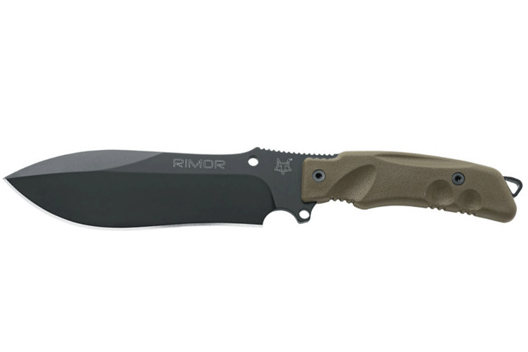 Couteau Fox Military Rimor FX.9CM07OD 17,5cm manche nylon/fibres de verre vert + &eacute;tui