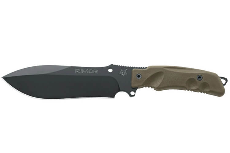 Couteau Fox Military Rimor FX.9CM07OD 17,5cm manche nylon/fibres de verre vert + étui