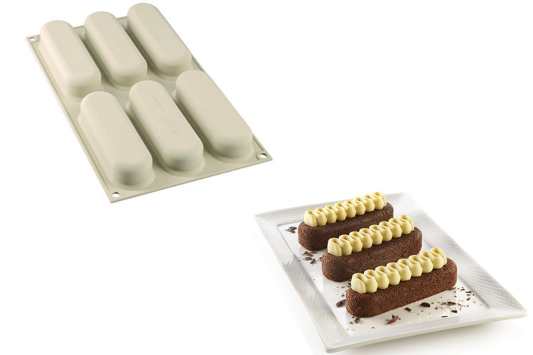 Moule silicone 3D Silikomart Kit pop &eacute;clair 6 portions