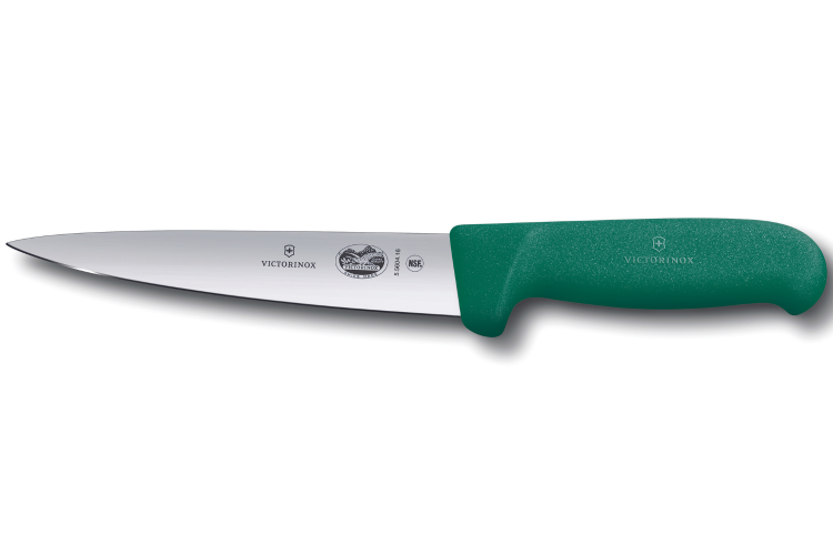 Couteau &agrave; d&eacute;sosser et &agrave; saigner Victorinox 5.5604.16 lame 16cm manche en fibrox vert