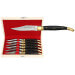 Coffret cadeau de 6 couteaux de table Laguiole Bougna manches en corne noire