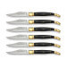 Coffret cadeau de 6 couteaux de table Laguiole Bougna manches en corne noire