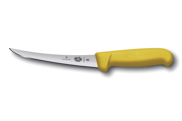 Couteau &agrave; d&eacute;sosser Victorinox 5.6608.15 lame renvers&eacute;e 15cm manche en fibrox jaune