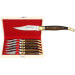 Coffret cadeau de 6 couteaux de table Laguiole Bougna manches en bois