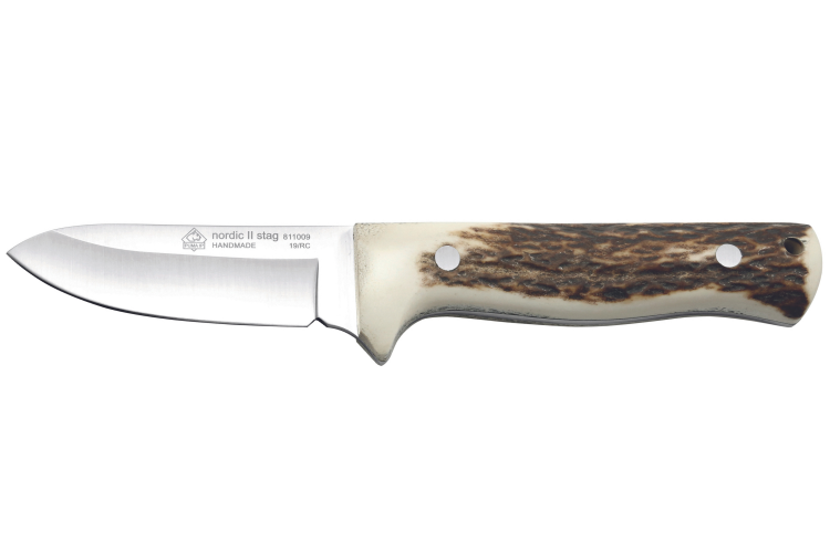 Couteau Puma IP Nordic II Stag 311009 lame 8,5cm manche bois de cerf + &eacute;tui en cuir