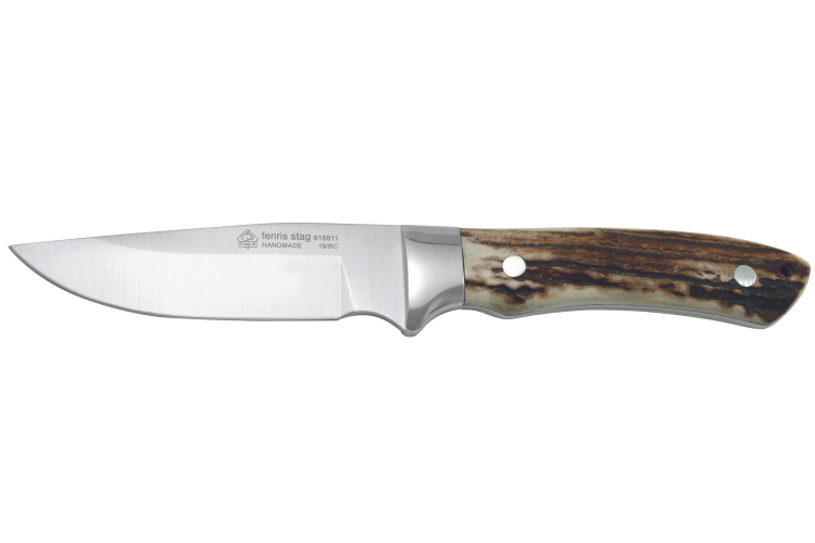 Couteau Puma IP Fenris Stag 306811 lame 10,3cm manche bois de cerf + &eacute;tui en cuir