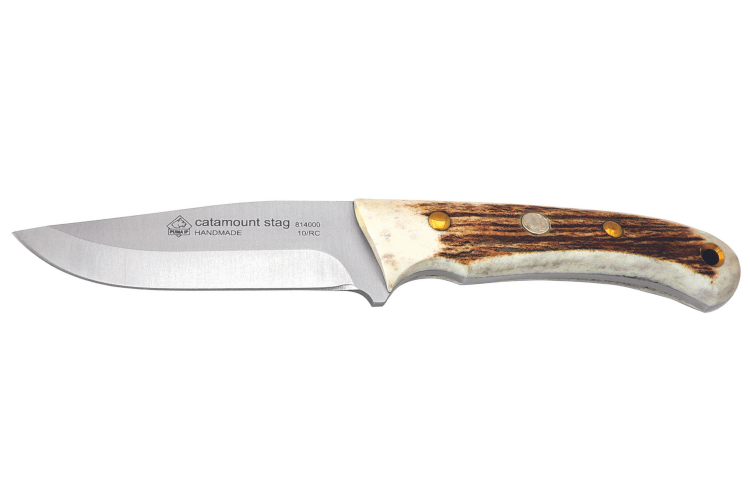 Couteau Puma IP Catamount Stag 305310 lame 9cm manche bois de cerf + &eacute;tui cuir