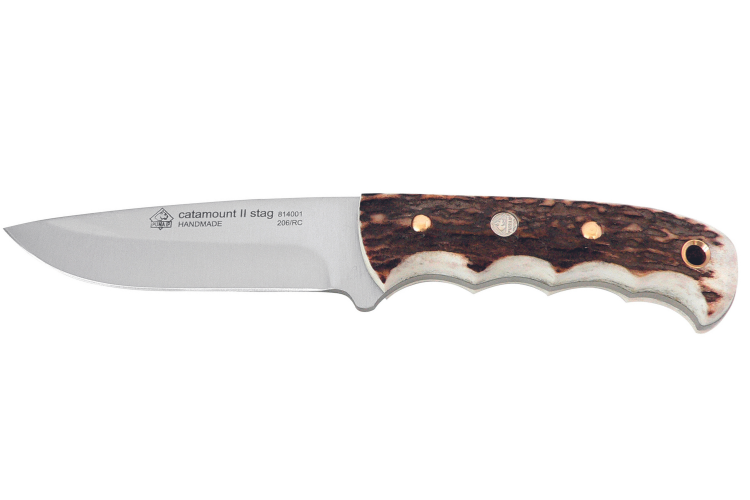 Couteau Puma IP Catamount Stag II 304211 lame 11,1cm manche bois de cerf + &eacute;tui en cuir