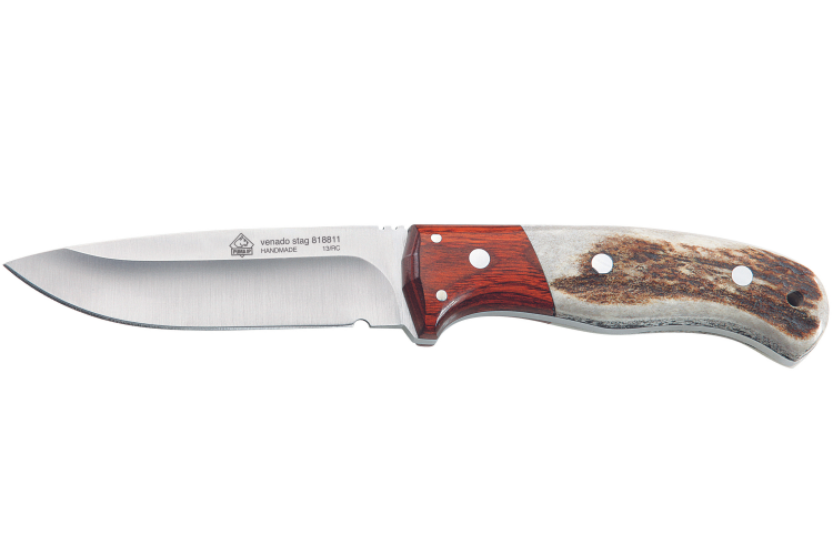 Couteau Puma IP Venado Stag 268811 lame 11cm manche bois de cerf + &eacute;tui en cuir