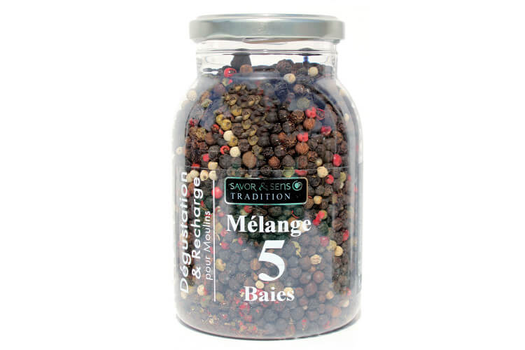 Recharge poivre mélange 5 baies Savor&Sens - 130g