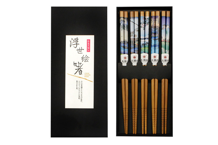 Set de 5 paires de baguettes chinoises en bambou Kutoyama - Mod&egrave;le 2