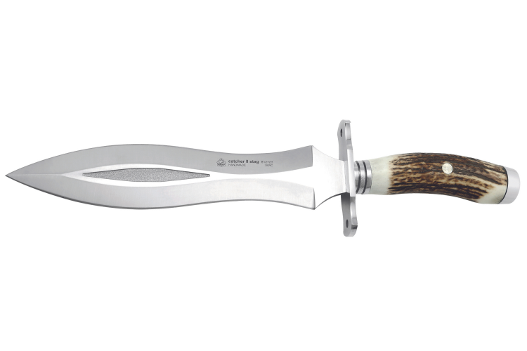 Couteau Puma IP Catcher II Stag 312723 lame 23,3cm manche bois de cerf + &eacute;tui en cuir