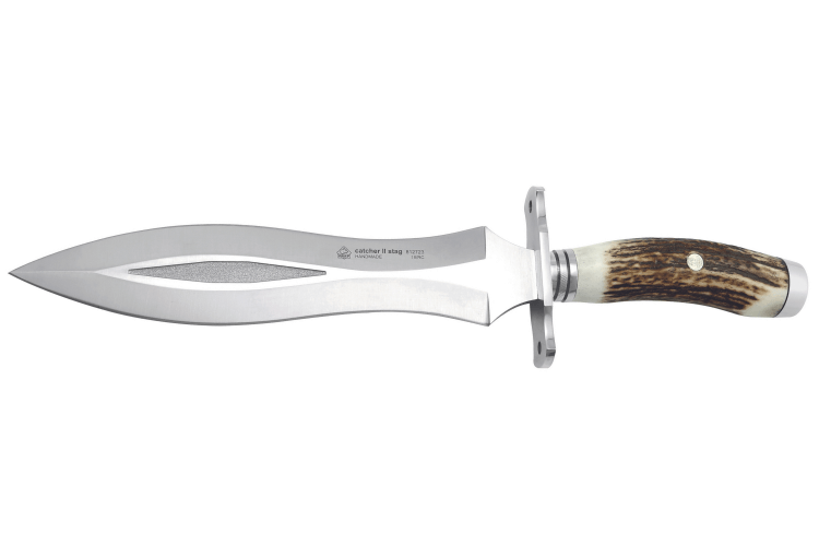 Couteau Puma IP Catcher II Stag 312723 lame 23,3cm manche bois de cerf + étui en cuir