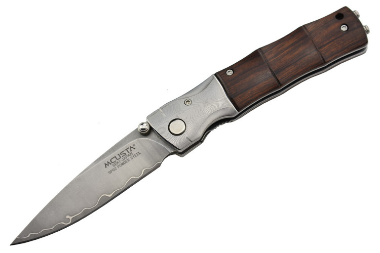 Couteau pliant MCUSTA Bamboo MC.145 manche bois de fer 10cm + &eacute;tui 