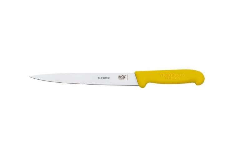 Couteau à dénerver/filet de sole, manche fibrox jaune, lame flexible 20 cm Victorinox