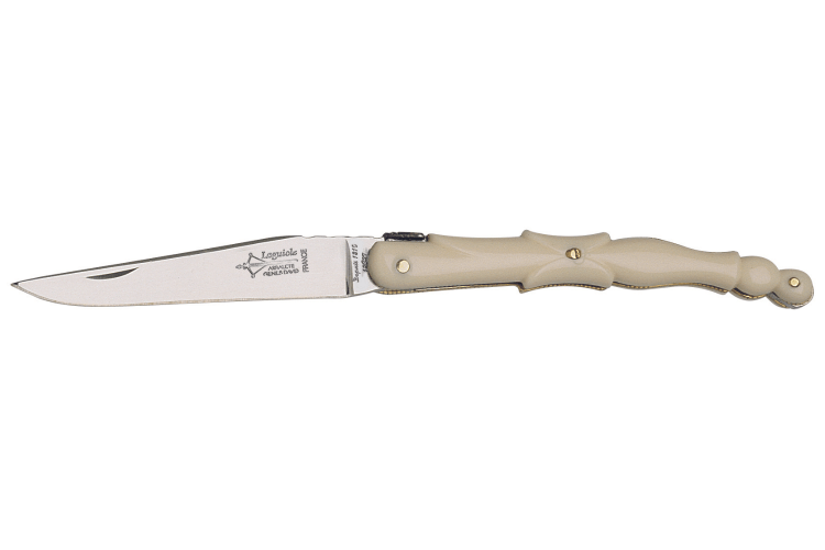 Couteau pliant Laguiole G.DAVID Aile de Pigeon 3789 manche en nylon blanc 9cm