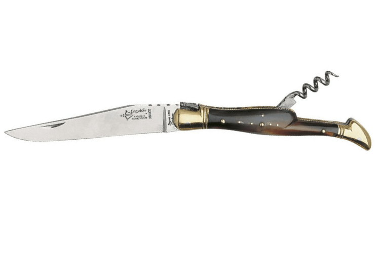Couteau pliant Laguiole G.DAVID 1731 manche en corne + tire bouchon