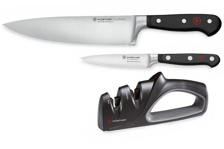 Coffret 2 couteaux forgés + aiguiseur Wüsthof Classic édition reconditionné