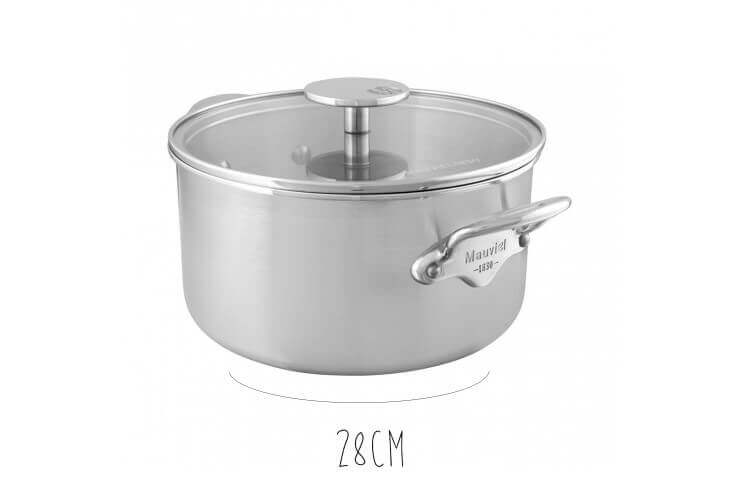 Cocotte Mauviel M'Urban3 en inox avec couvercle en verre