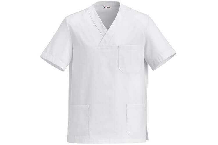 Veste de cuisine unisexe Egochef Leonardo blanche 100% coton à manches courtes M reconditionné