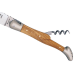 Couteau pliant Laguiole G.DAVID 3732 manche en olivier avec mitres en inox mat et tire-bouchon