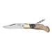 Couteau pliant Laguiole G.DAVID 1702 manche façon corne blonde 12cm avec tire-bouchon