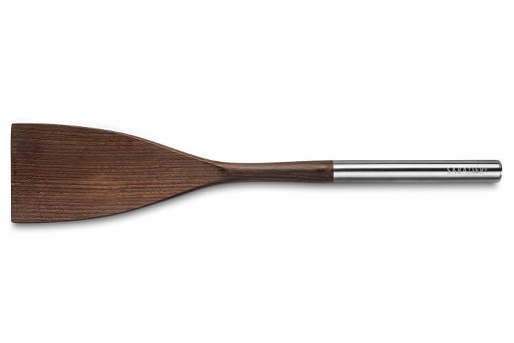 Spatule de cuisine Sabatier en hêtre vieilli 34cm embout inox