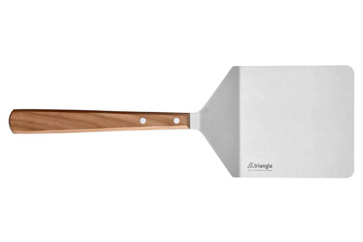 Spatule coudée à hamburger Triangle 41,5cm manche en bois de cerisier