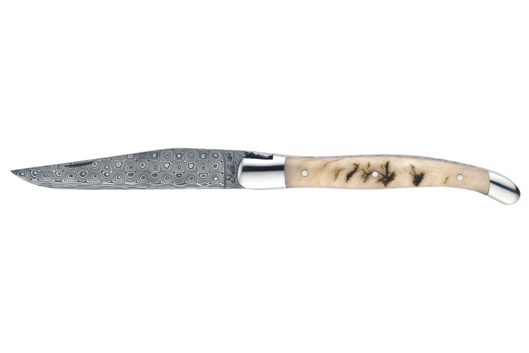 Couteau pliant Laguiole GILLES 5732 manche corne de b&eacute;lier 12cm avec mitre