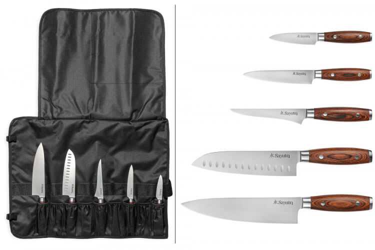 Mallette 5 couteaux de cuisine Sayuto Pakka X50