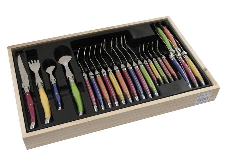 M&eacute;nag&egrave;re Laguiole 24 pi&egrave;ces Pastel Pradel Excellence